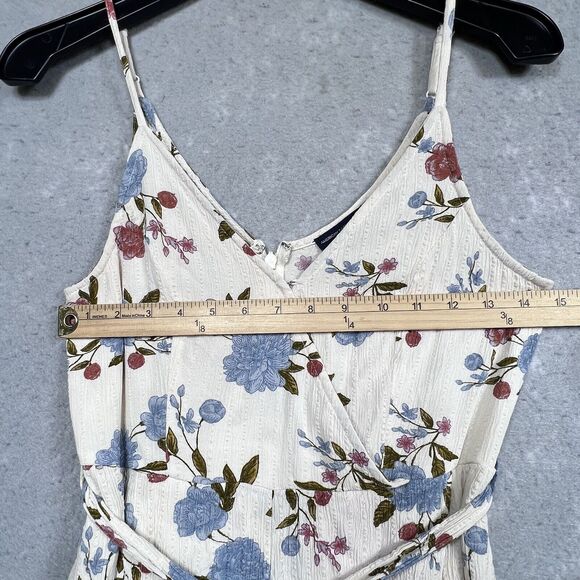 American Eagle Floral Romper 6 Open Leg Jumpsuit Boho Bohemian Spaghetti Straps - Picture 7 of 12